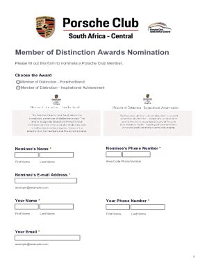 Fillable Online Awards Nomination Form Docx Fax Email Print Pdffiller