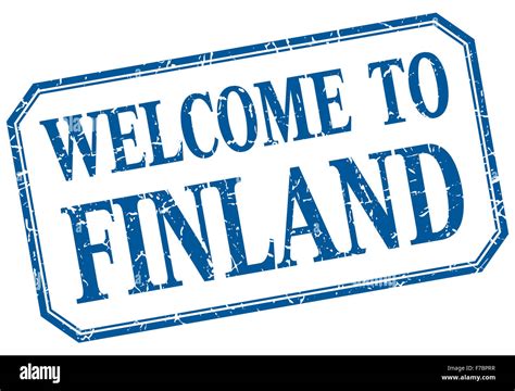 Finland Welcome Blue Vintage Isolated Label Stock Photo Alamy