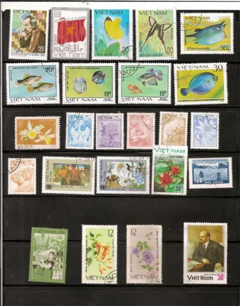 N0261 LOT DE 24 beaux timbres VIETNAM oblitérés en très bon état EUR 1