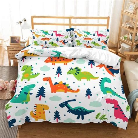 Housse De Couette Enfant X Cm Dessin Anim Famille De Dinos