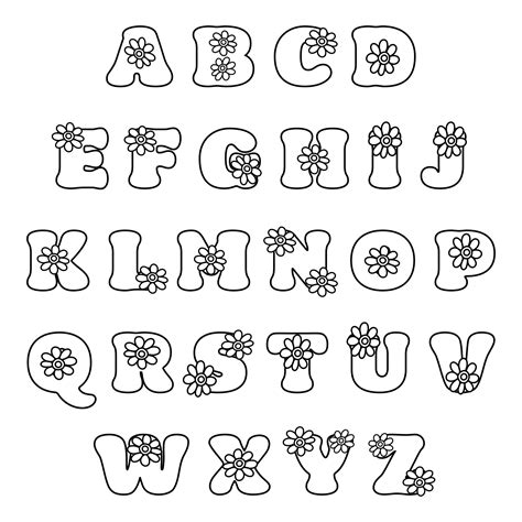 Colored Bubble Letter Font - 20 Free PDF Printables | Printablee