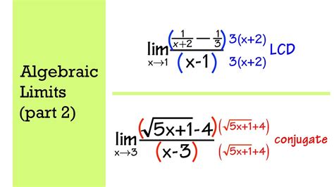 Calculus 1 Algebraic Limits Part 2 Complex Fraction Conjugate