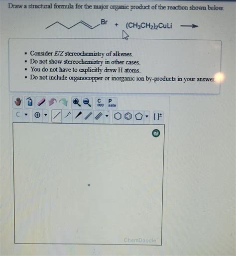 Solved Draw A Structural Formula For The Major Organic Chegg