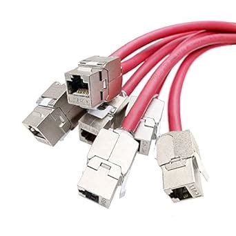 6 Pcs Cat6a Cat7 Keystone Jack ZoeRax Cat7 RJ45 STP Tool Less Type