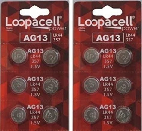 LOOPACELL AG13 LR44 Alkaline Button Cell Battery 12 Pack Walmart