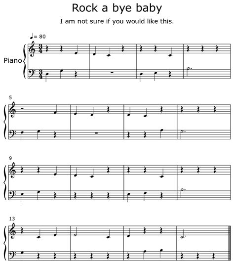 Rock a bye baby - Sheet music for Piano