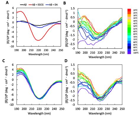 A Circular Dichroism Cd Spectra Of Aβ Fibrils Black Line Amyloid