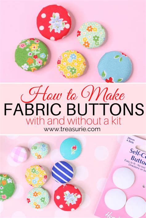 How to Make FABRIC BUTTONS - Kit and No Kit | TREASURIE