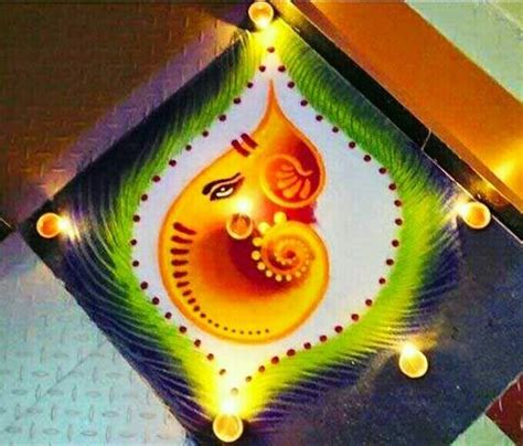 Rangoli Designs with Dots for Ganesh Chaturthi