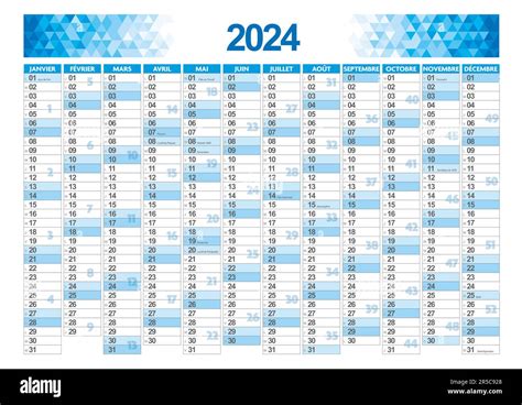 2024 Calendrier Français Banque Dimages Détourées Alamy