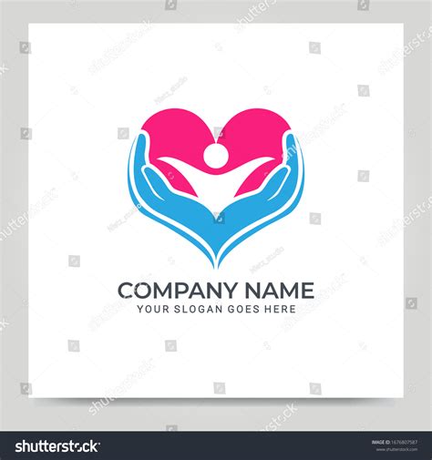 Healthy Care Logo Design Modern Foundation Stock Vector Royalty Free