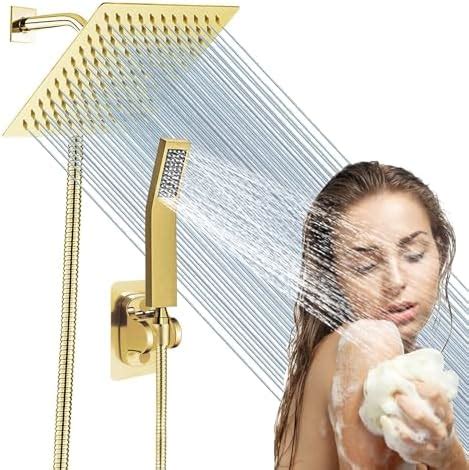 8 High Pressure Square Rain Shower Head And 2 In 1 Hand Shower Equipped