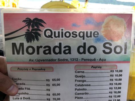 Menu Em Quiosque Morada Do Sol Pub Bar Ubatuba