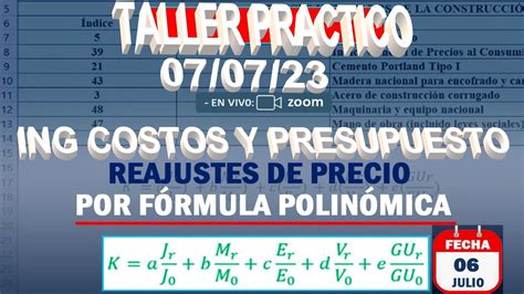 Reajuste De Precio Por Formula Polinomica Youtube