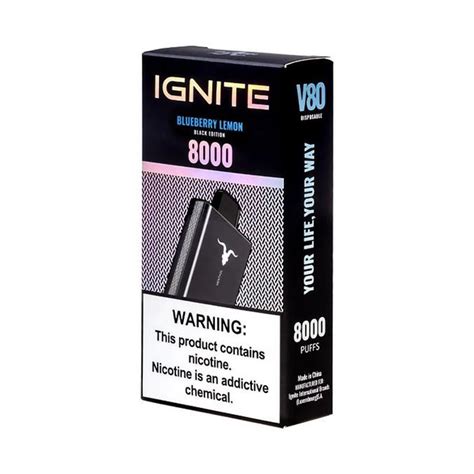 Pod Descartável Ignite V80 8000 Puffs Blueberry Lemon Total Vape