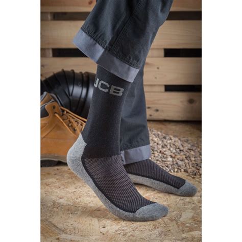 Jcb Everyday Work Socks Blackgrey 3 Pack Work And Wear Direct