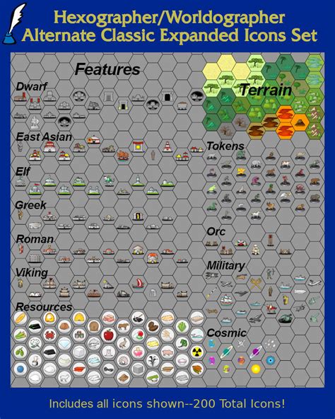 Alternate Classic Expanded Hex Map Icons Inkwell Ideas Map Icon Packs