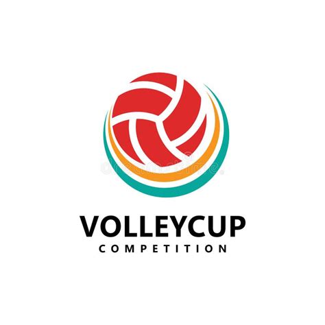 Volleyball Logo Template Design Vector Icon Illustration Stock Vector