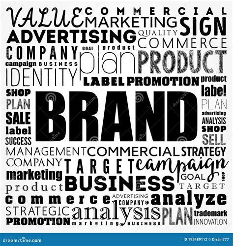 Brand Word Cloud Collage Business Concept Background Stock