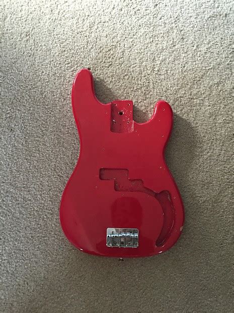 Fender Precision Bass Body Red Reverb