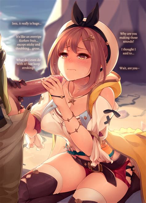 Rule 34 1boy 1girls Atelier Series Atelier Ryza Blush Erection Female Handjob Kerasu Male