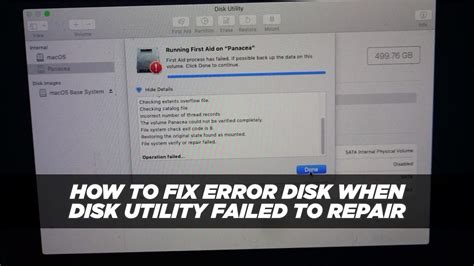 Solution To Fix Error Disk When Macos Disk Utility Failed To Repair