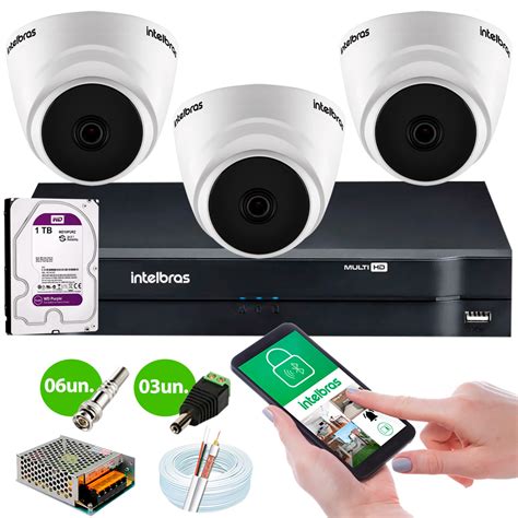 Kit 3 Câmeras Intelbras VHD 1120 Dome G7 HD 720p Lente 2 8mm Visão