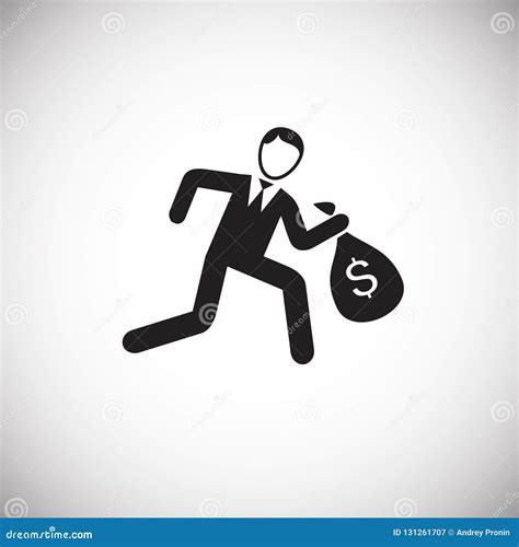 Businessman Running With Money Bag On White Background Stock Vector