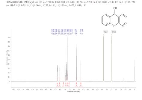 5H 1 Benzopyrano 2 3 B Pyridin 5 Ol 6722 09 4 1H NMR Spectrum