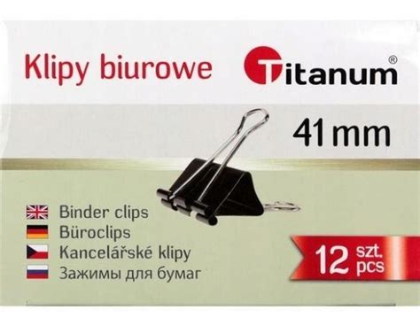 KLIPY BIUROWE 41MM 12SZT TITANUM 71643 Cena Opinie Spinacze