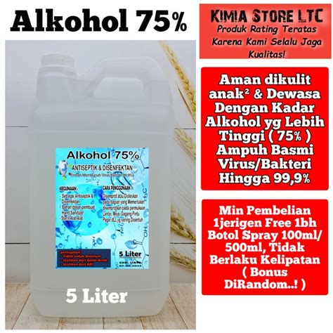 Jual Alkohol 75 5 Liter Ethanol 75 5 Liter Alkohol Murni 75 5