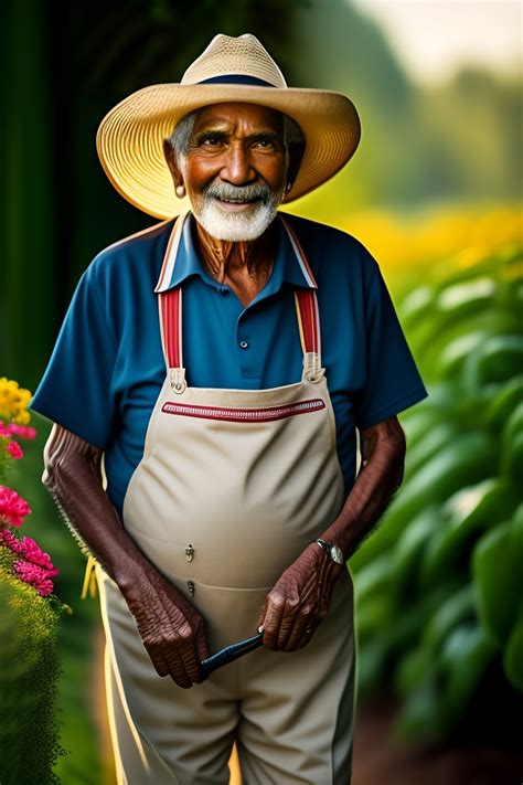 Lexica Smiling Elderly Mexican Gardener