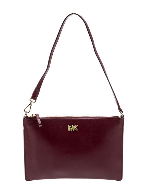 Michael Kors Leather Shoulder Bag Burgundy Shoulder Bags Handbags Mic250669 The Realreal