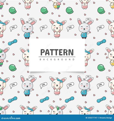 Cute Rabbit Seamless Pattern Stock Vector Illustration Of Vector