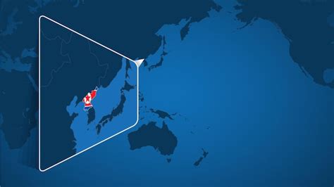 Locatie Van Noord Korea Op De Wereldkaart Met Vergrote Kaart Van Noord