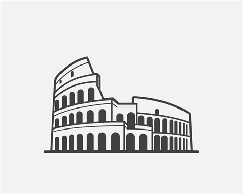 Colosseum Building Landmark Icon Vector 4968780 Vector Art At Vecteezy