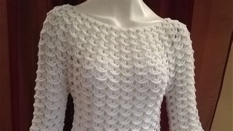 Uncinetto Maglia Top Down Crochet Punto Onde 3d