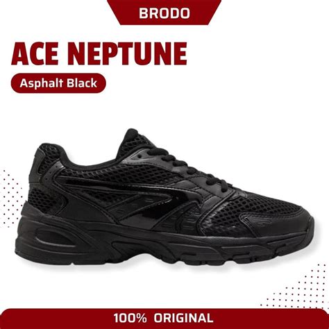 jual brodo ace neptune asphalt black sepatu sneakers casual pria wanita