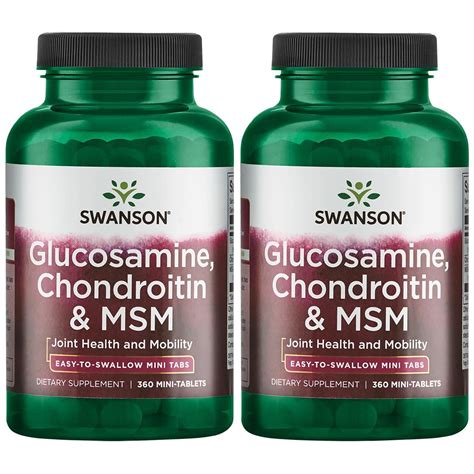 Swanson Glucosamine Chondroitin And Msm Mini Tabs 360 Tabs 2 Pack