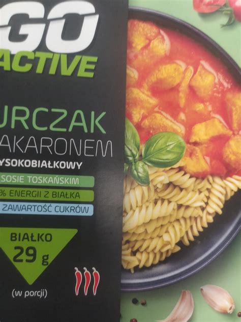 Kurczak Z Makaronem Wysokobia Kowy Go Active Kalorie Kj I Warto Ci