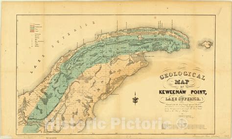 Map Keweenaw Peninsula Michigan 1849 2 Geological Map Of Keweenaw