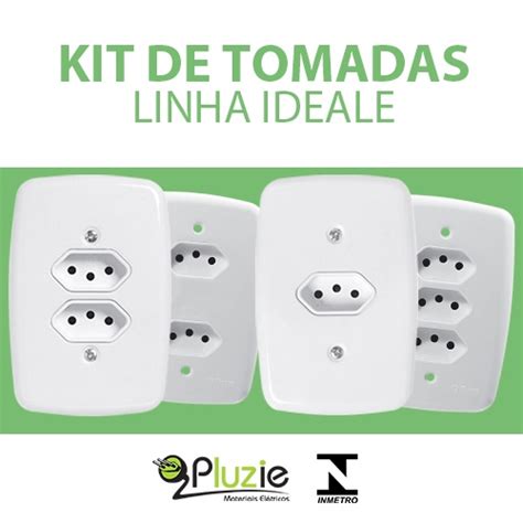 Kit De Tomadas Pluzie Linha Ideale Branca 4x2 10A E 20A Shopee Brasil