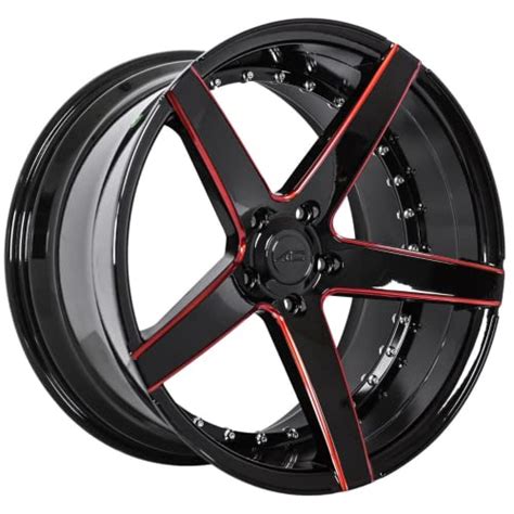 I Tested the Sleek and Stylish Black and Red 20 Inch Rims: My First Person Experience!