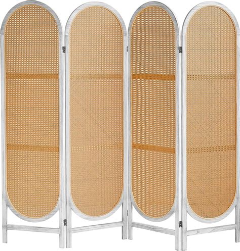 4 Panels Room Dividers, Foldable Wooden Room Dividers, Individual ...