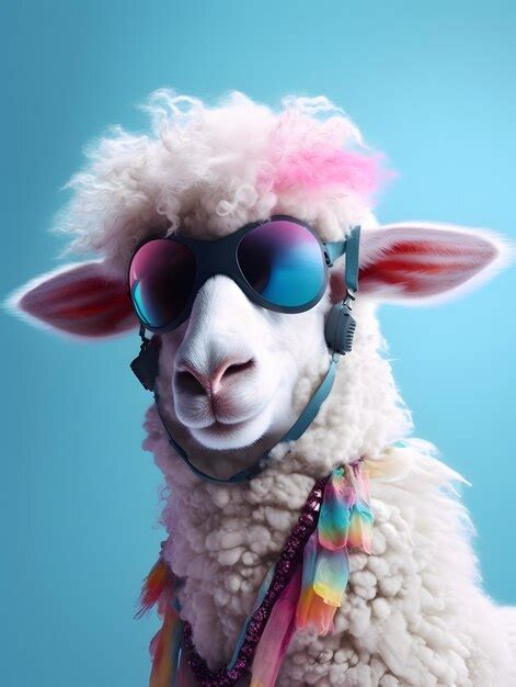 Premium Ai Image Fashionable Sheep With Sunglasses Ai Generated