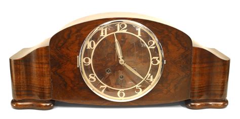 Mauthe Art Deco Walnut Mantel Clock