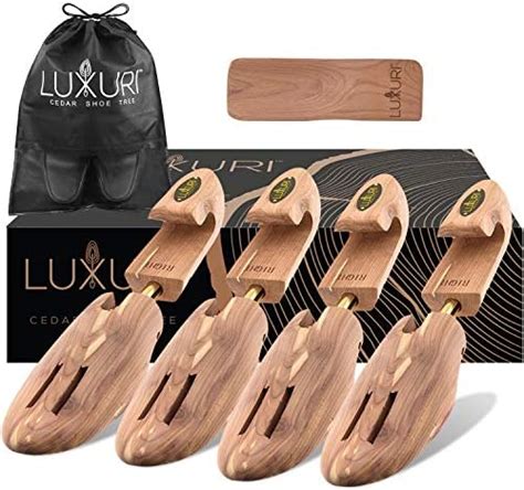 LUXURY CEDAR Shoe Tree Set 2 Pairs Adjustable Shoe Tree Stretchers