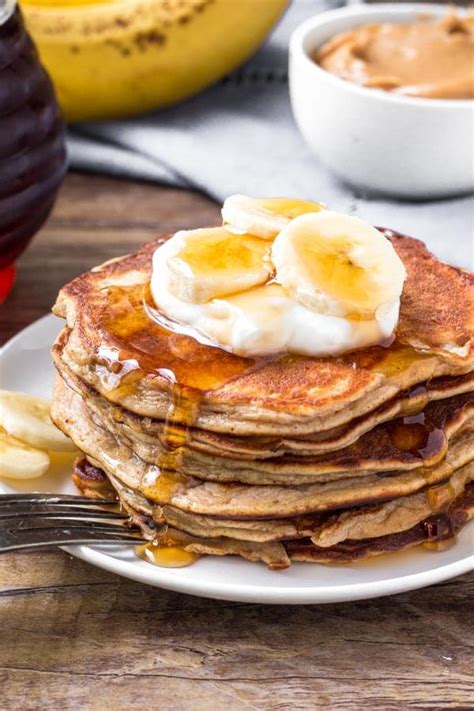 10 Minute Peanut Butter Banana Pancakes Just So Tasty