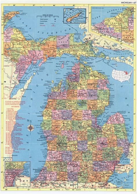 Printable Map Of Michigan Large World Map