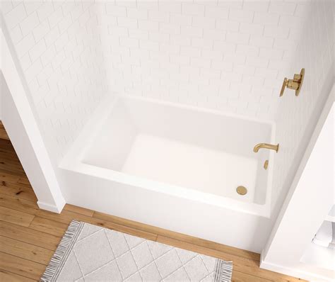 Sttm Afr Acrylx Alcove Left Hand Drain One Piece Tub Shower In